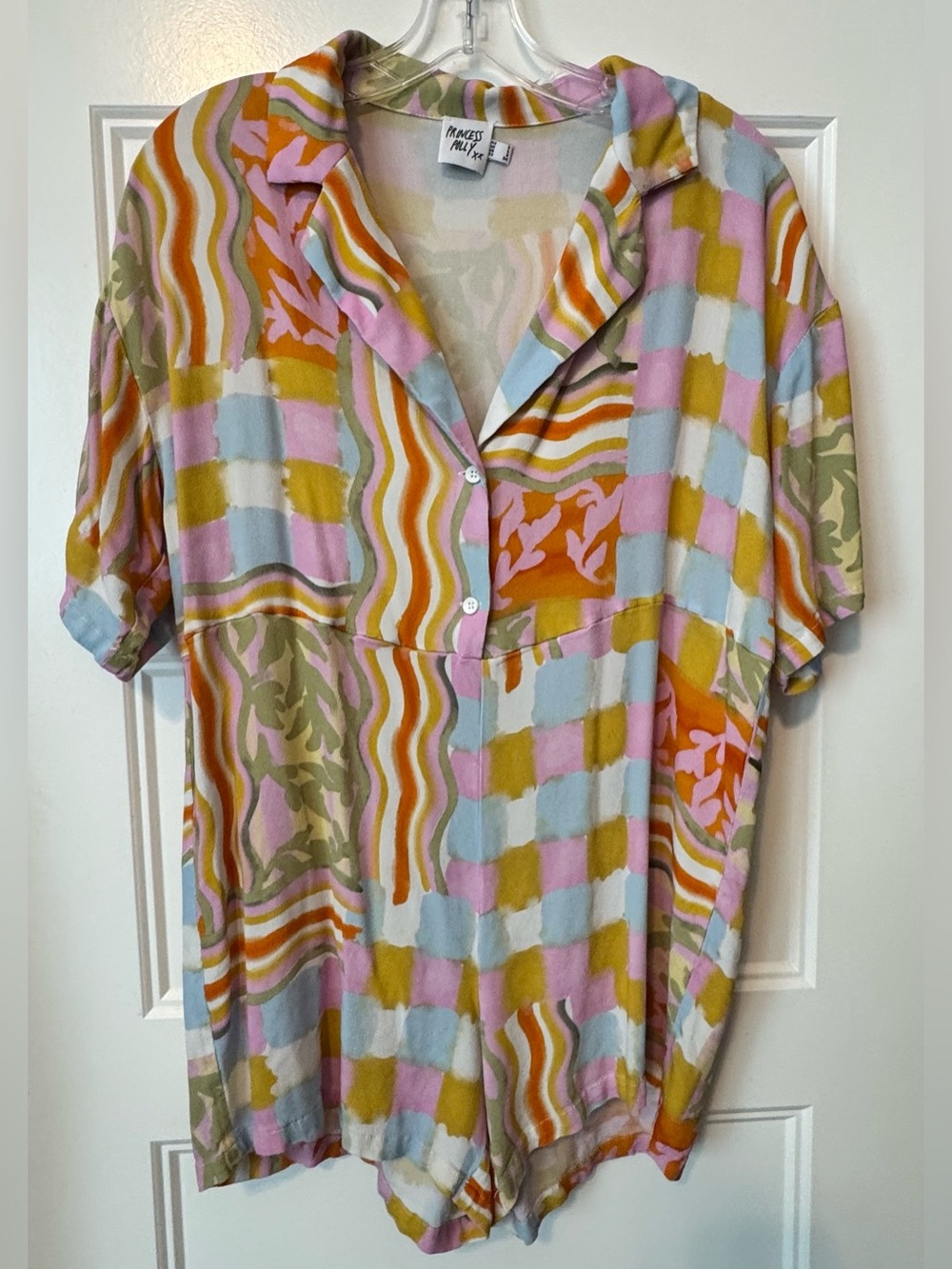 Princess Polly Multicolor Printed Romper - Pastel Pink, Blue & Mustard